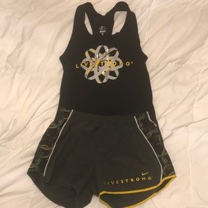 Medium live strong nike outfit- grey & black